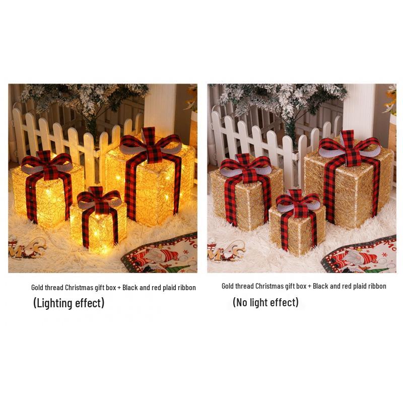 Cross-Border Christmas Luminous Gift Box Set: Outdoor Decorative Lights for Courtyard & Mall Display