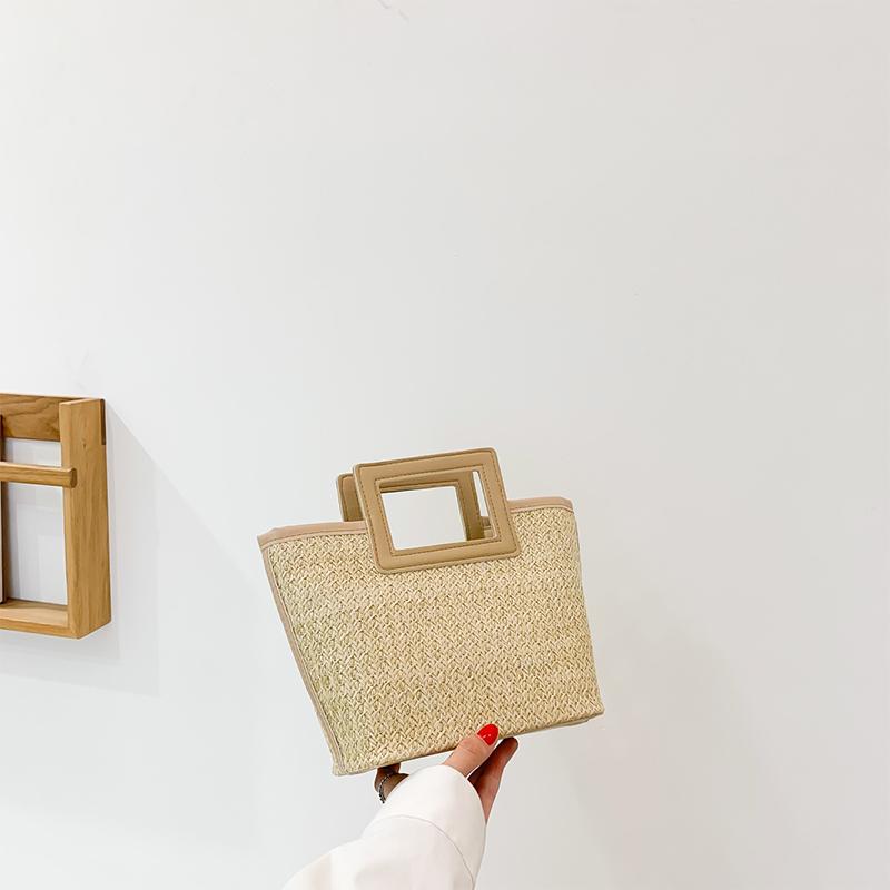 

Летние женские сумки ручной работы Пляжная соломенная сумка Большая вместимость Сумка-тоут хаки