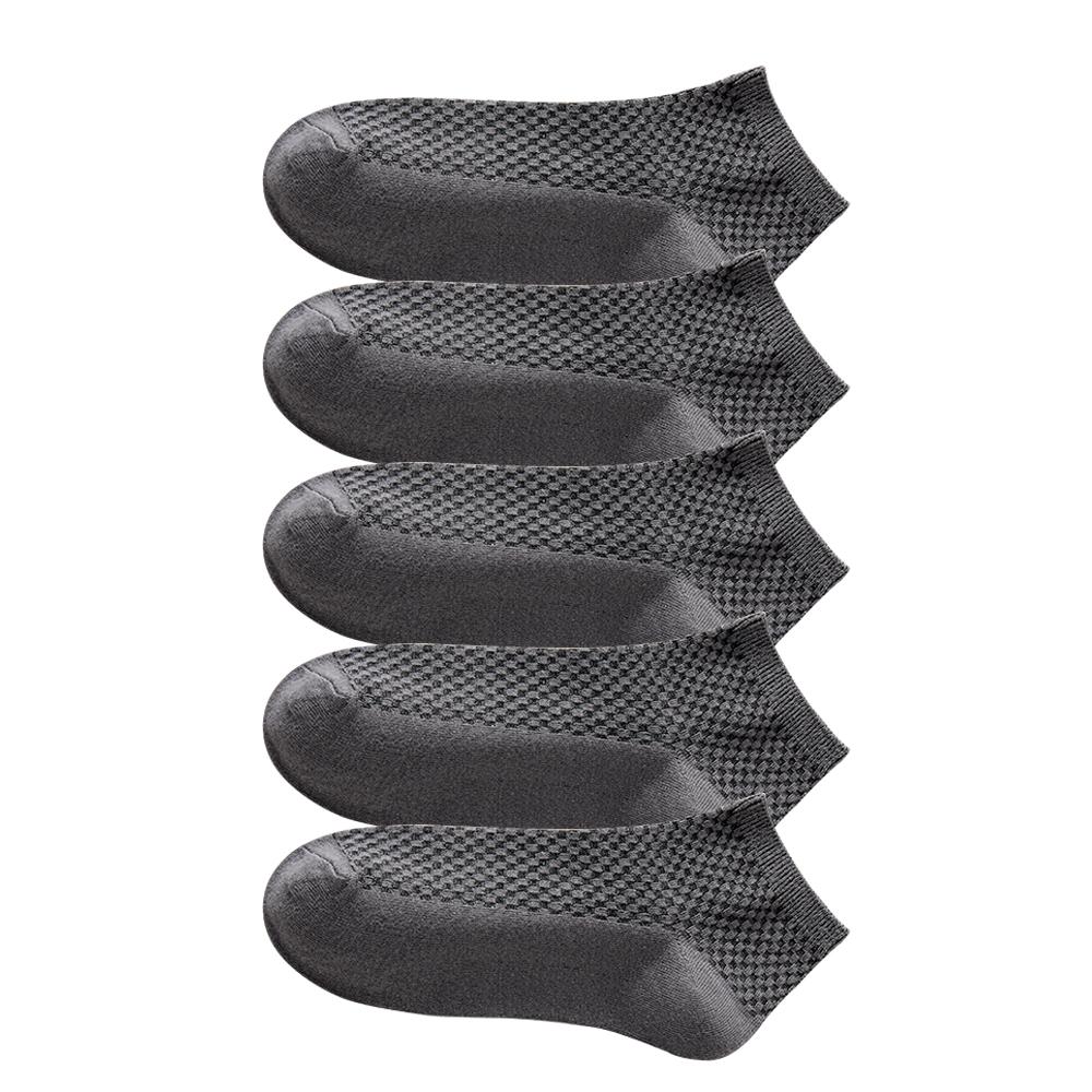 5 Pairs High Quality men's bamboo short socks sweat deodorant men's business casual all match black ankle socks gift 39-44