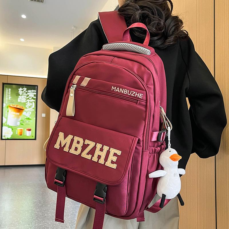 School bag children primary school girls burgundy junior high school backpack middle school student college student backpack