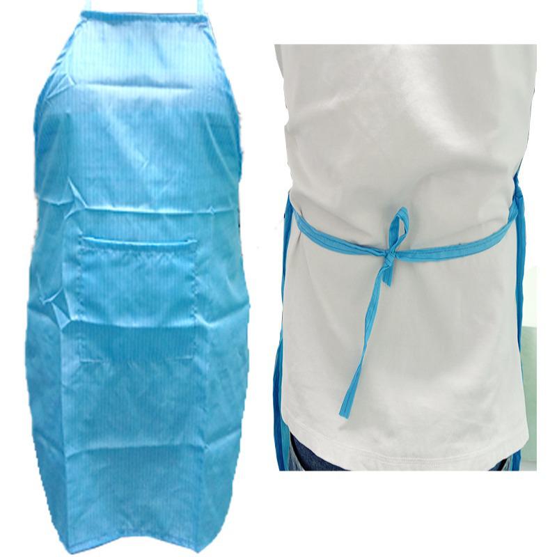 Anti-Static Dust-Free Cleanroom Apron - Blue/White Protective Coveralls Size: Other; Color: White