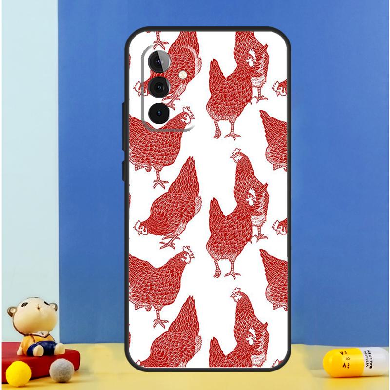 Cartoon Chicken Rooster Case For Samsung Galaxy A34 A14 A24 A15 A25 A12 A22 A32 A52 A51 A71 A13 A33 A53 A54 Cover