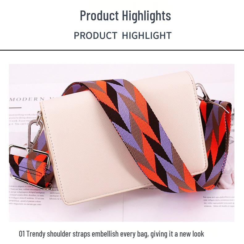 Adjustable 5cm Wide Colorful Diamond Bag Strap - Crossbody & Shoulder Strap Available