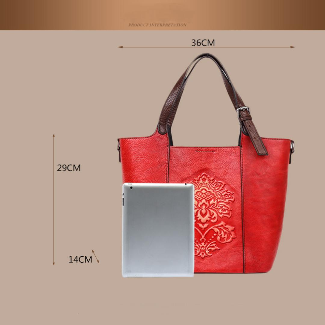 Сумка-тоут из воловьей кожи Большая вместительная сумка на одно плечо в винтажном стиле — фото 8