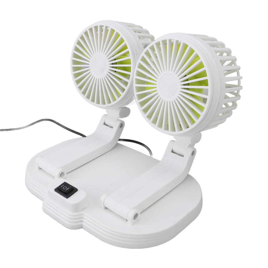 Car Dual Head Air Circulator Fan USB Powered Dashboard Cooling Air Circulator Fan Electric Car