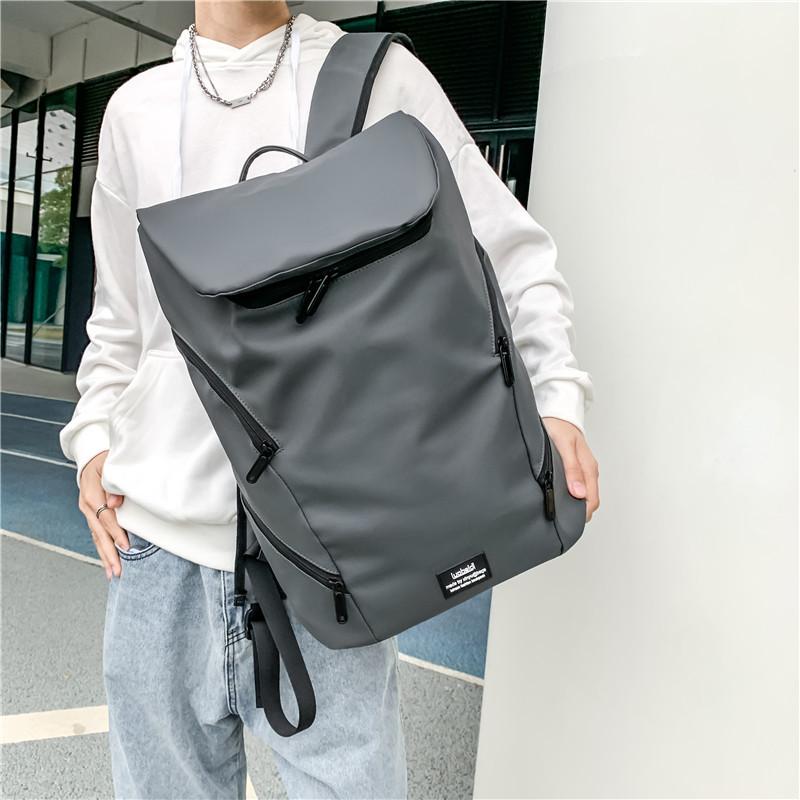 Schoolbag Fashion Trendy Cool Capacity Men's Backpack Solid Color Simple Travel Backpack Women's Versatile College Student School Bag