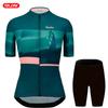 Abbigliamento da Ciclismo da Donna Estivo Manica Corta Set Maglia da Ciclismo Traspirante Mountain Bike Abbigliamento da Ciclismo Triathlon Uniforme da Bici
