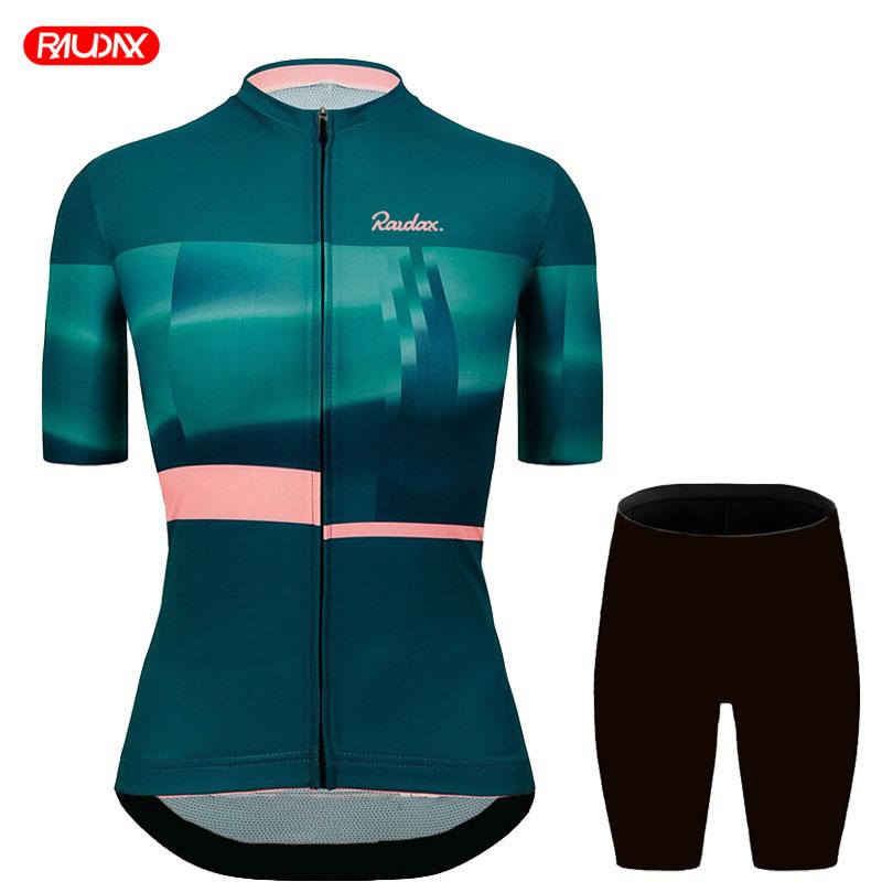 Abbigliamento da Ciclismo da Donna Estivo Manica Corta Set Maglia da Ciclismo Traspirante Mountain Bike Abbigliamento da Ciclismo Triathlon Uniforme da Bici