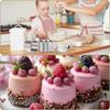 Stainless Steel Round Cake Molds 6-Pack, 7.5cm Mousse Ring Pastry Cutter with Cake Press and Lifter, Baking Ring for Dessert
