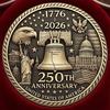 US 250th Anniversary Souvenir Coin Double-Sided Carved United States History Commemorative Badge