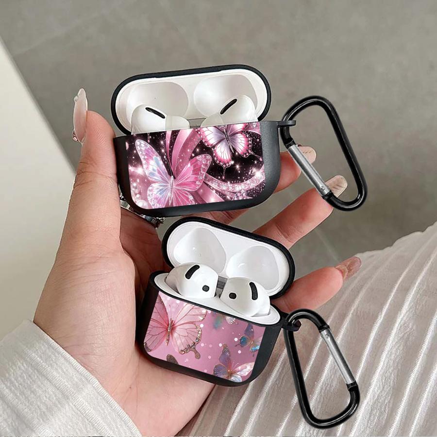 Earphone Cases Cover Case For Airpods Pro2 Pro3 4 2 3 1 Pro Pink Butterfly