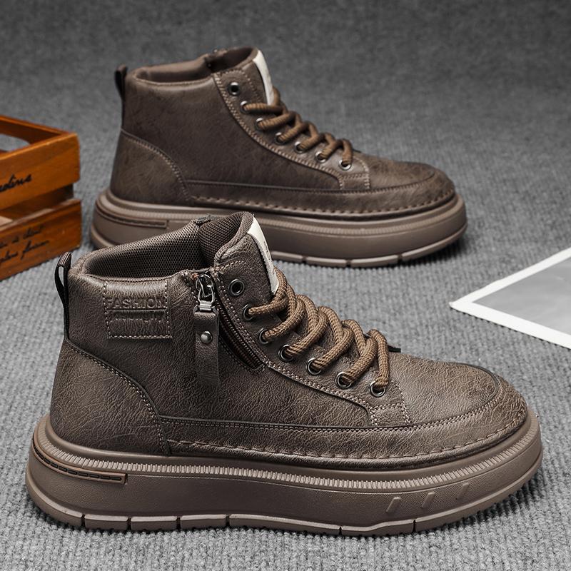 

Новые модные осенние и зимние мужские высокие ботинки martin для студентов, трендовые рабочие туфли на мягкой подошве для мальчиков, кроссовки Martin с защитой труда 44 коричневый