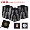 20pcs Plastic Coin Storage Box Protection Container Capsules Square Foam Holder Coin Collection Box Transparent 20/25/30/35/40mm