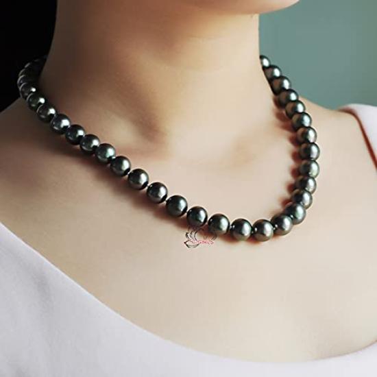 C-Girls Pearl Shop - Accessory Specialty Store. Formal occasions, weddings, and graduations. Classic 10mm pearl necklaces, 45cm length, black. Gift