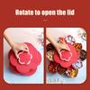 Multi-Layer Rotating Petal Snack Tray Divided Fruit Nut Holder with Lids Space-Saving Plastic Organizer for Home Kitchen Picnic