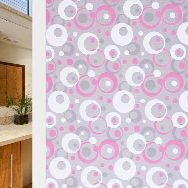 

Самоклеящаяся пленка для конфиденциальности окон с розово-белым пузырчатым узором, защита от тепла/УФ, непрозрачная, режется для украшения окон/дверей дома и офиса 45*400cm