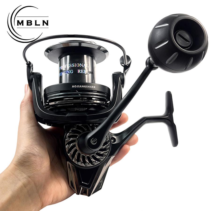 MBLN Saltwater Fishing Spinning Reel, Magnesium Alloy, Double Guide Rod, 12000/16000, Long Cast for Boat Fishing