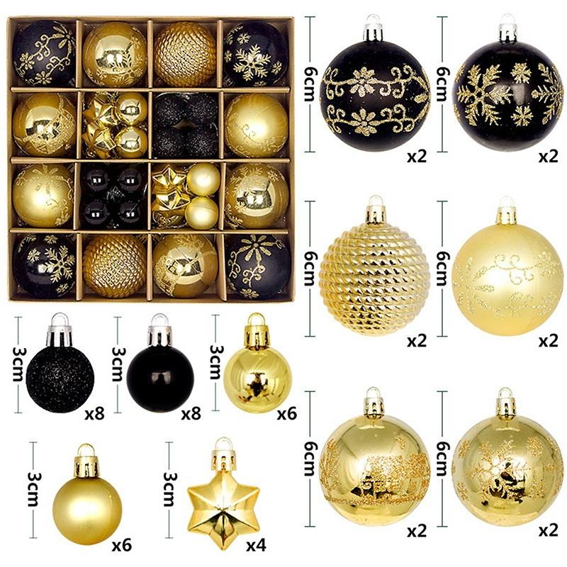 44 Stück 6 cm Weihnachtsbaumkugel Weihnachtsdekoration Xmas Baum Anhänger Ornamente Heimdekoration Navidad Party Neujahr 2027 Partyzubehör