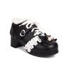 Spring and Autumn New Children's Leather Shoes Solid Color Princess High Heels Bow Lace Lolita Lolita Girls Single Shoes