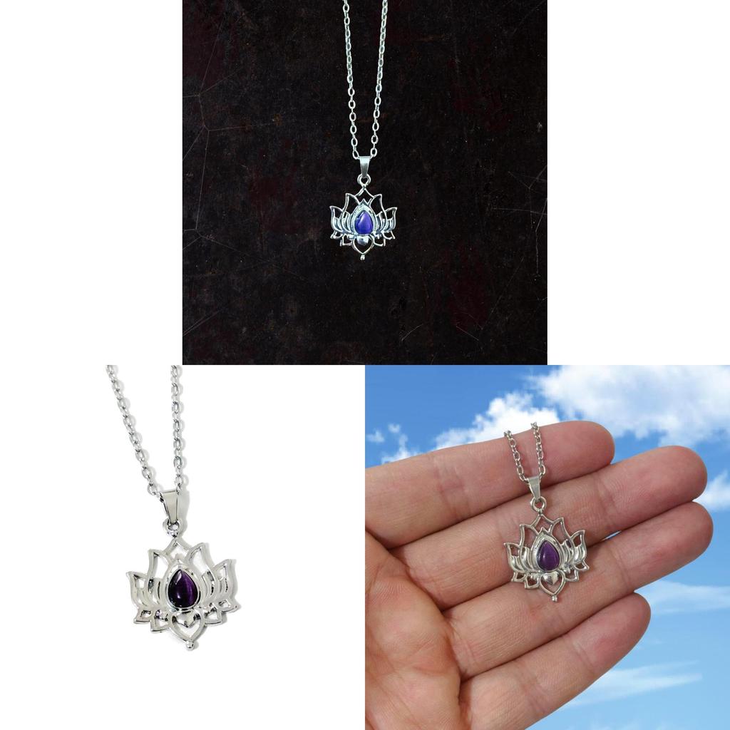 Yoga Lotus Bohemian Pendant Necklace With Geometric Design For Women