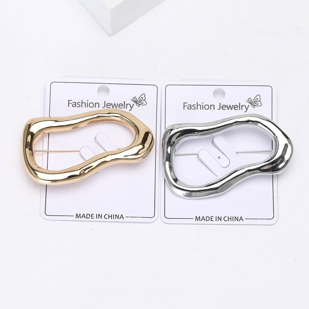 Vergoldete Geometrische Broschen Silberfarbene Reversnadeln Neue Unregelmäßige Broschen Schmuckzubehör