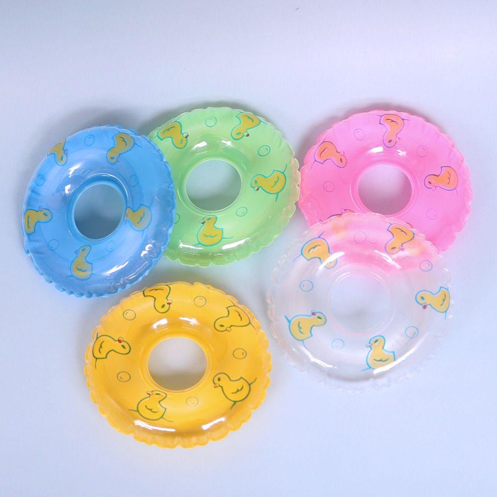 Anéis Mini de PVC Brinquedo de Natação Acessórios de Bonecas Pato Boia para Banho Modelo Cinto Salva-Vidas Presente para Crianças
