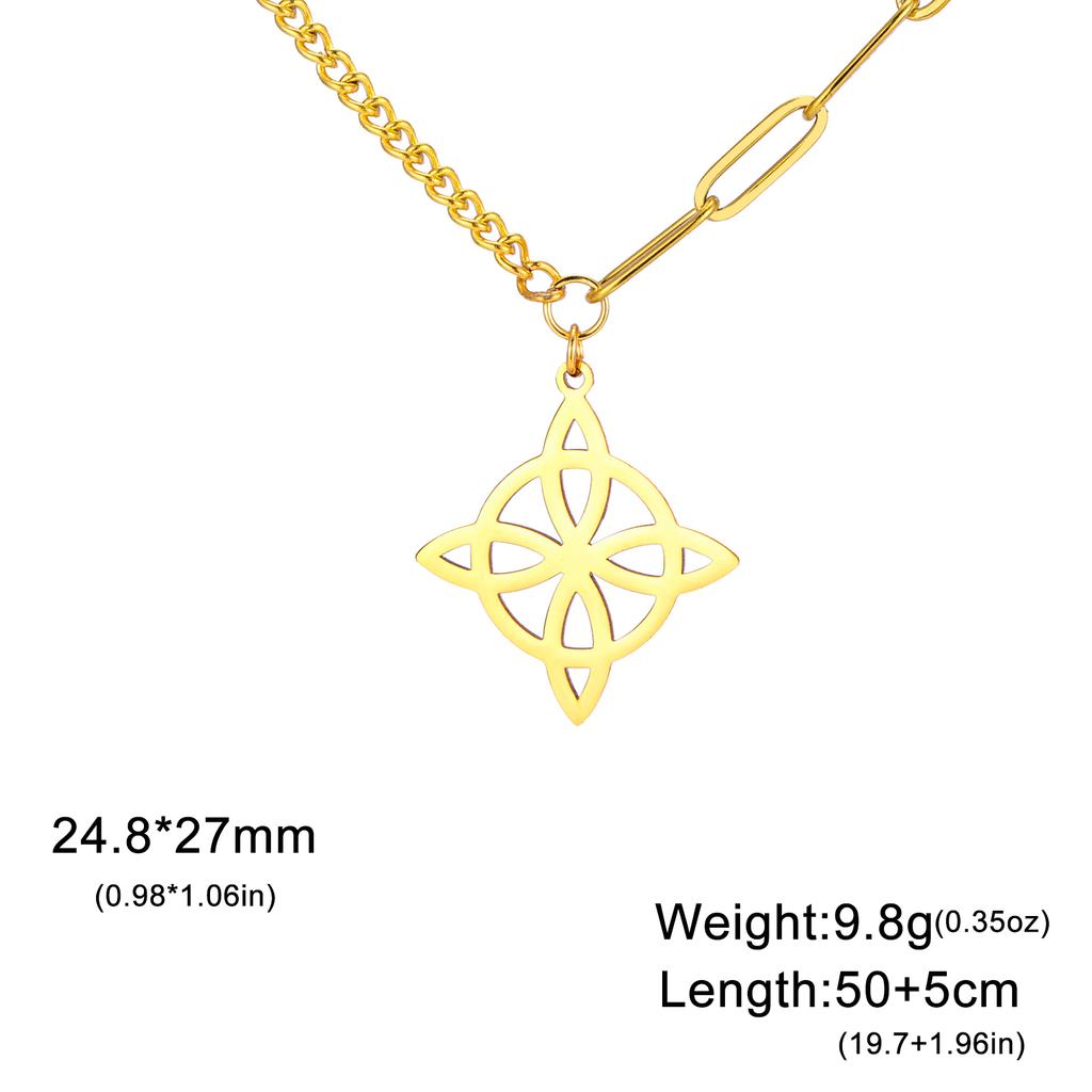 Teamer Stainless Steel Irish Witch Knot Celtics Knot Pendant Necklace Women Men Snake Chain Necklace Amulet Jewelry Wholesale