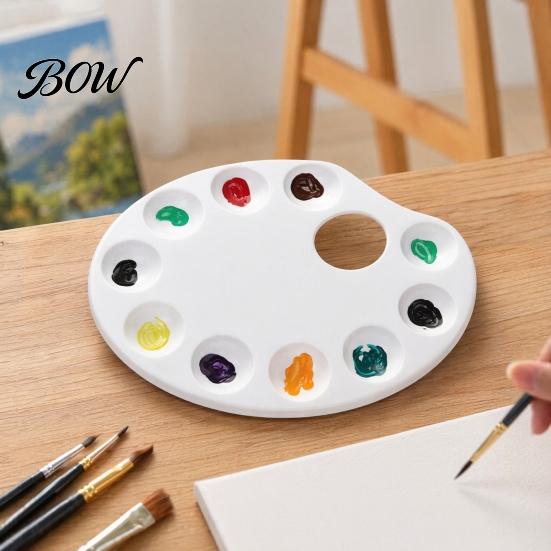 Multipurpose Color Tray Paint Palette, Ten-hole Mixing Tray, Durable Thickened Student Painting Tools Plastic Art Supplies, for Watercolor Acrylic And