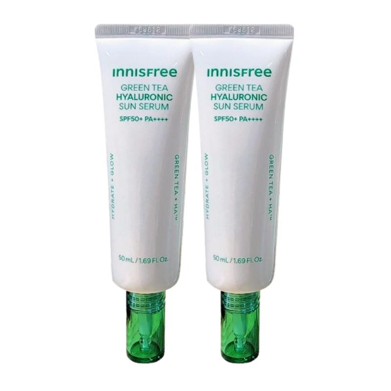 Innisfree Green Tea Hyaluronic Acid Sun Serum SPF50+ PA++++ 50ml | Hydrating & Calming Daily Sunscreen