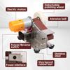 Mini Belt Sander US 15 Degree Stainless Steel Electric Belt Grinder 7 Adjustable Speed Electric Polishing Sanding Machine