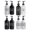 Black White Hand Soap Dish Soap Dispenser with Pump Soap Bottle for Farmhouse Kitchen Counter Bathroom Decor Organization 500ml