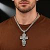 YQ 316L Stainless Steel Orthodox Cross Jesus Pendant Necklace For Men Jewelry Religious Vintage Accessories