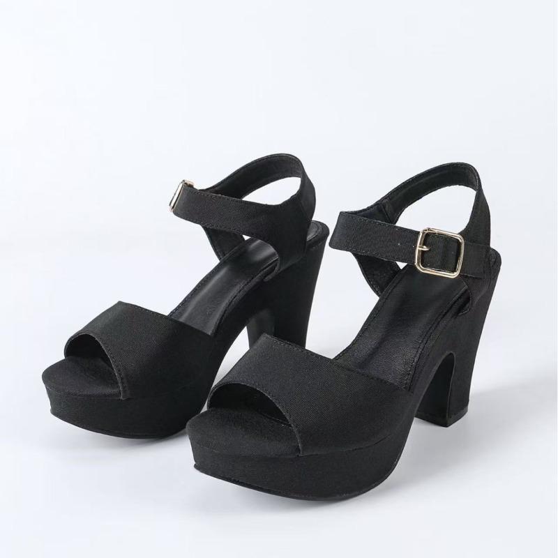 

Fashion New 2025 Women s Chunky Heel Sandals 9.7cm Height Open Toe with Waterproof Platform High Heels Stylish & Comfortable Shoes 42