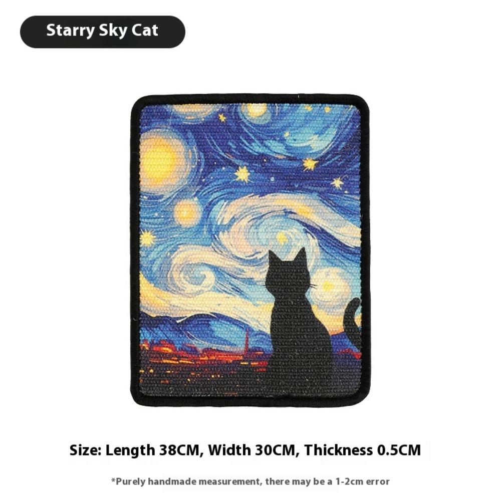 Space-Saving Cat Scratching Post Scratch-resistant Wall-Mounted Cat Scratching Board Claw Play Oil Painting Cat Scratching Mat
