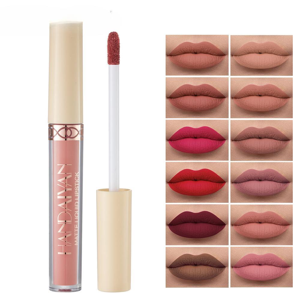 Long Lasting Non-stick 2.5ml Lipstick Matte Velvet 12 Colors Lip Gloss Liquid Lipstick Lip Glaze