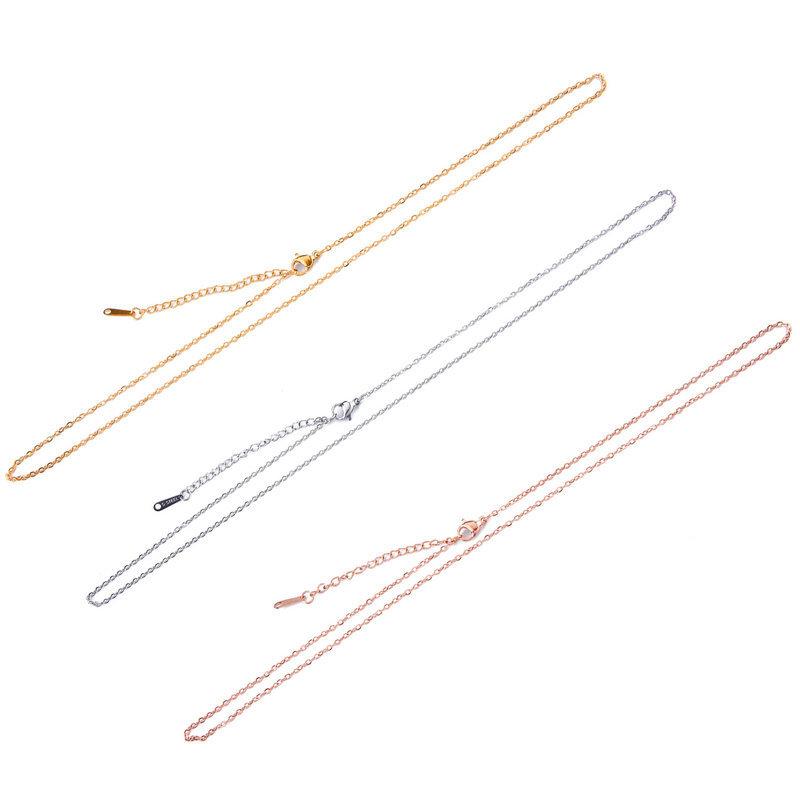 Silver Cross Pendant Necklace Delicate Clavicle Chain DIY Universal Fine Link Extension Jewelry For Women