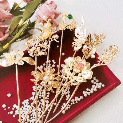Retro Chinesische Schwerindustrie Schmetterling Liebe Blume Haarnadel: Zeitloses Hanfu-Accessoire