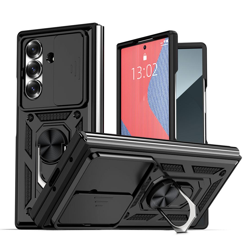 KEYSION Shockproof Case for Samsung Z Fold 7 6 5 Slide Camera Protection Ring Stand Phone Back Cover for Galaxy Z Fold 5 6 7 5G