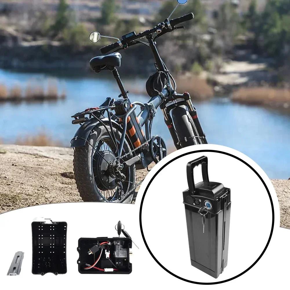 Reliable Electric Bike Battery Box, Ebike Holder Case with Charging Socket, Output Port , Perfect for Electric Bicycles
