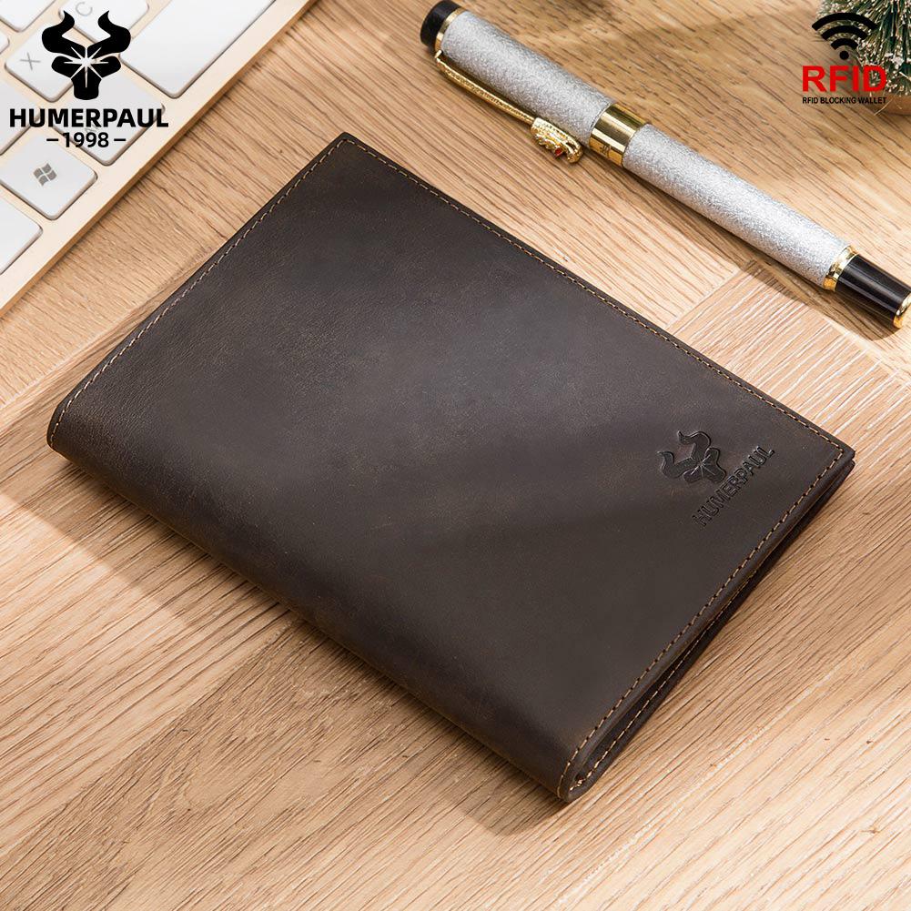 Humerpaul Leather Passport Bag  Large-capacity Multi-shot Function Coin Purse