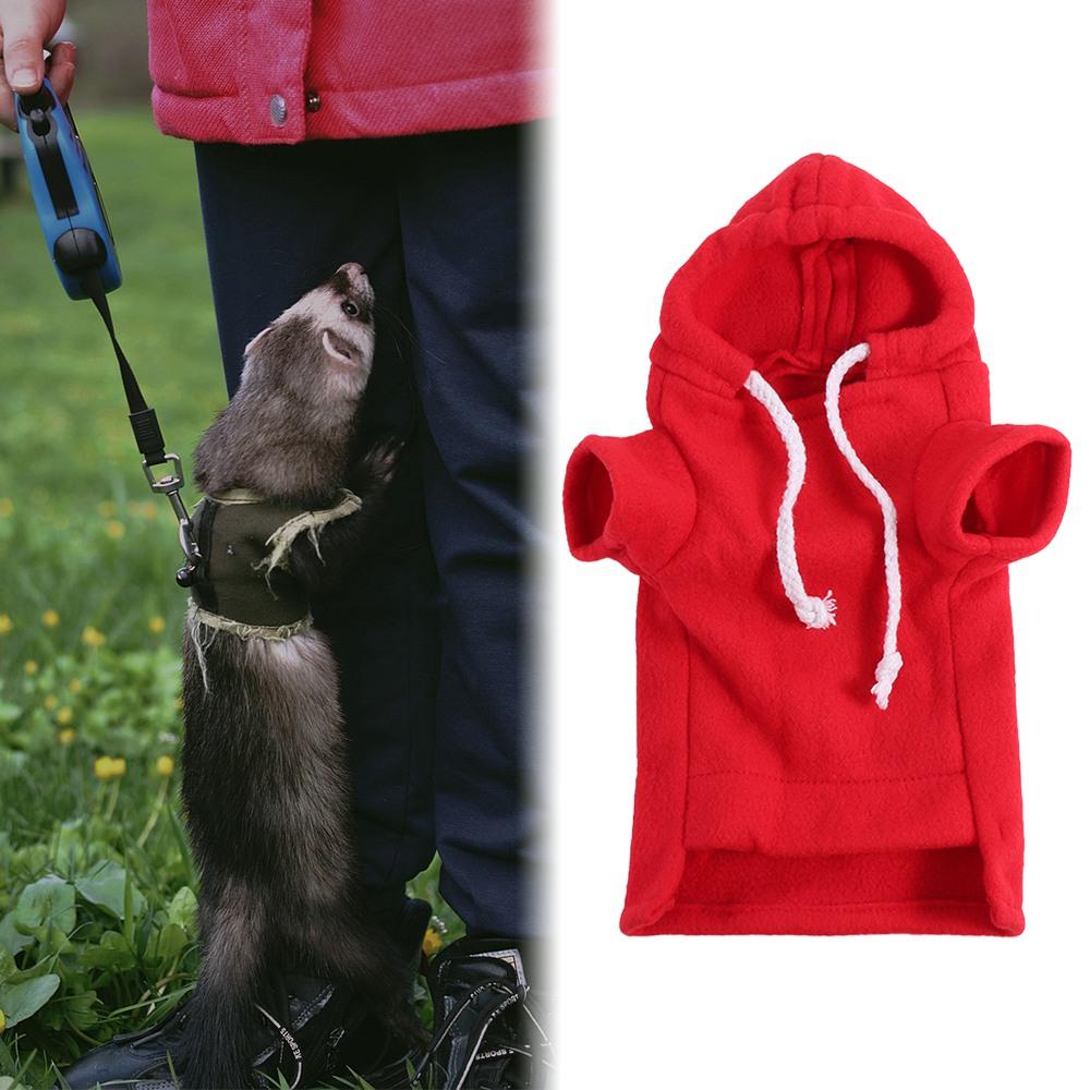 Warm Ferret Hoodie With Drawstring Hamster Drawstring Hooded Sweatshirt for Lizard/Squirrel