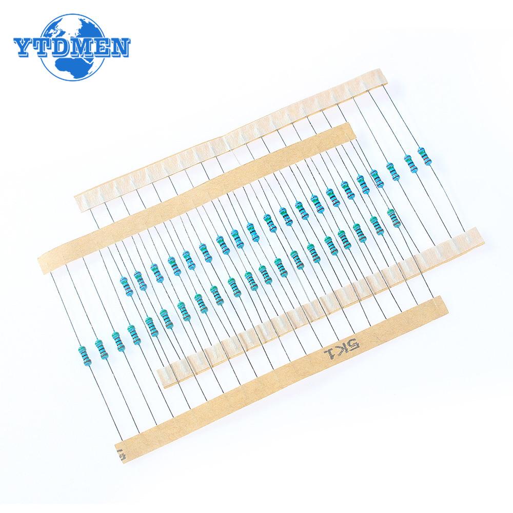 1500PCS 1/4W Metal Film Resistors Assorted Kit 75 Values 1 Ohm ~ 10m Ohm Resistance 1% Tolerance 0.25w Resistor Pack Samples