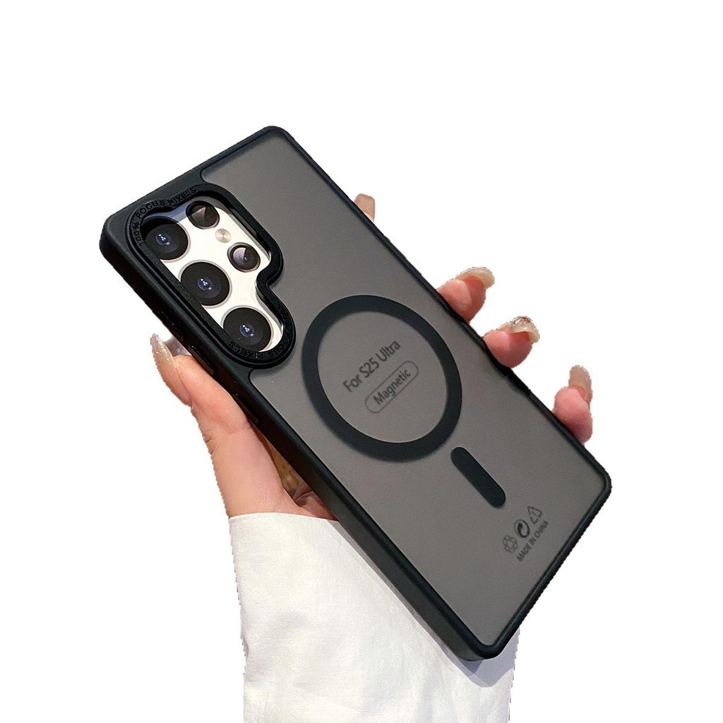 High-end for Samsung S25u Metal Lens Button Matte Skin Feel Magnetic Phone Case Personalized Trendy Fashion Style