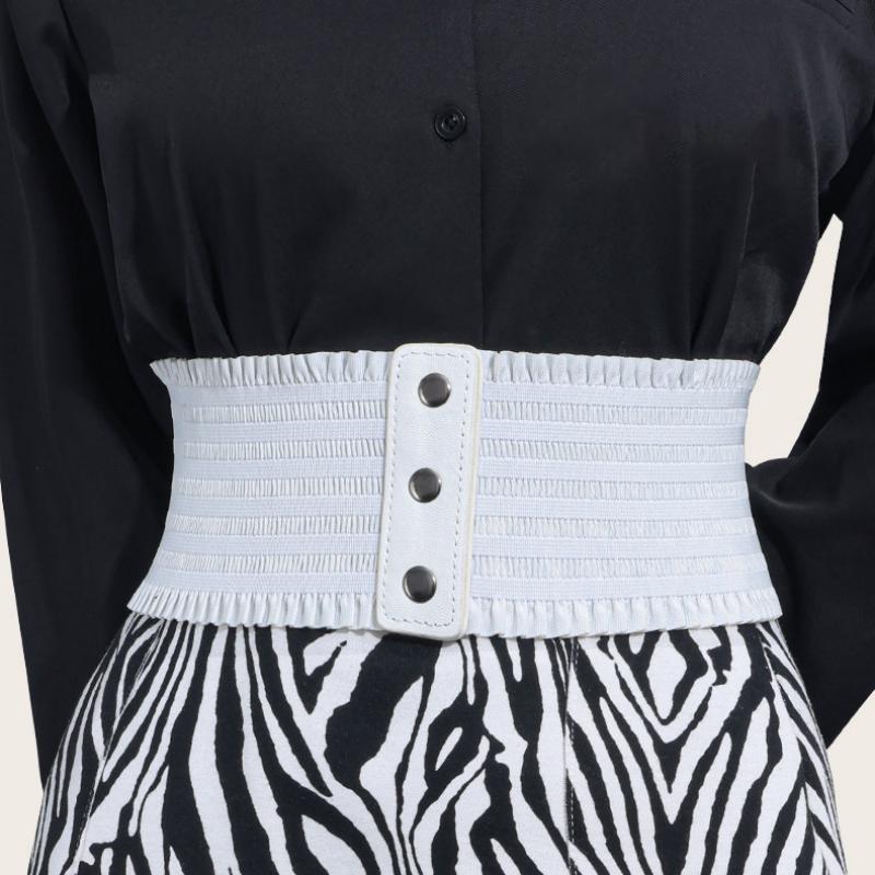 Women'S Elastic Wide Waist Belt Retro Classic Versatile Suitable For Dresses Coats Jeans And Belts.