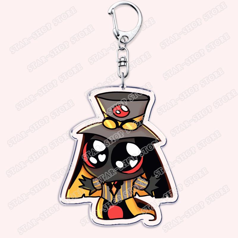 Heiß Populär Anime Cartoon Dämon Figur Schlüsselanhänger für Zubehör Tasche Angel Dust Schlüsselanhänger Ring Schlüsselring Schmuck Fans Freunde Geschenke