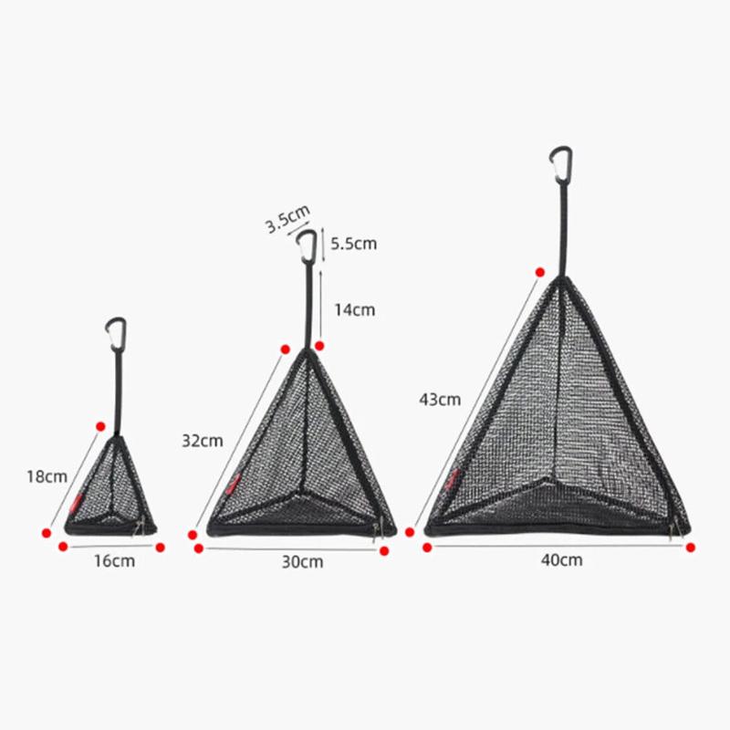 Outdoor Camping Kitchen Hanging Net Kitchen Foldable Storage Bag Cookware Drying Net Triangular Drying Net Dry Food Organizer