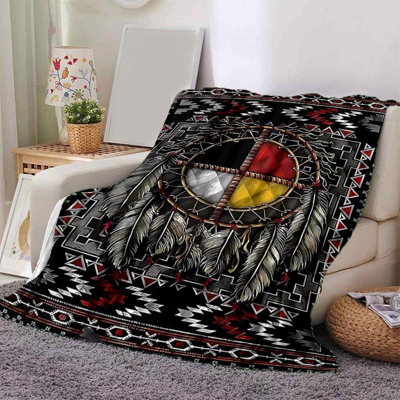 1pc Native American Dreamcatcher Design Blanket Home Decorative Throw for Couch, Sofa, Bed .W036