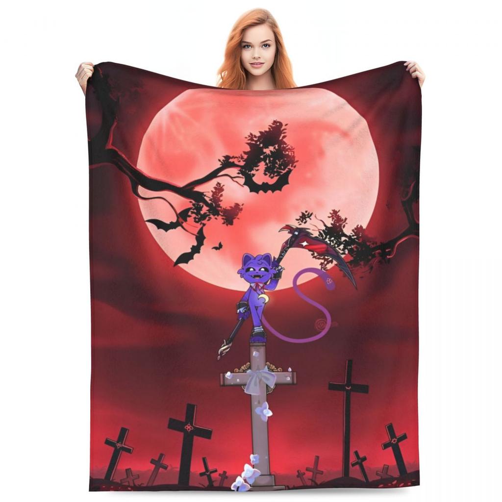 Catnap Knitted Blanket Velvet Cartoon Toy Ultra-Soft Throw Blanket for Airplane Travel Bed Rug