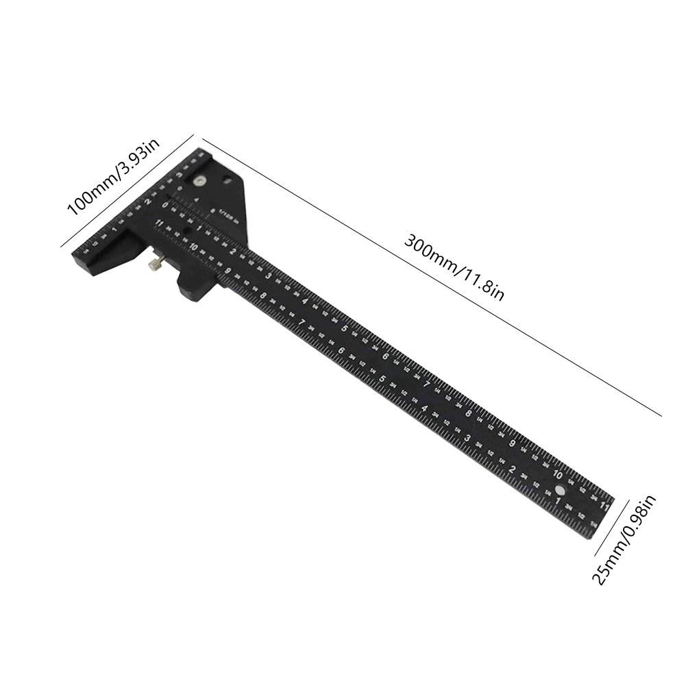 Woodworking Tool T Ruler Sliding Gauge Aluminum Alloy Scribe Ruler Depth Gauge T-Square Scribing Measuring Tools Marking Gauge