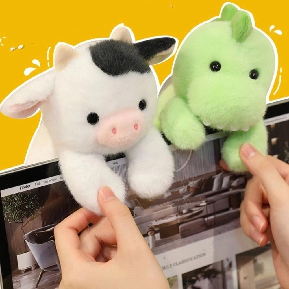 Fluffy Plush Desktop Buddy Toy Sitting Cow Hug Pillow Creative Dinosaur Plush  Toy  Children's Day